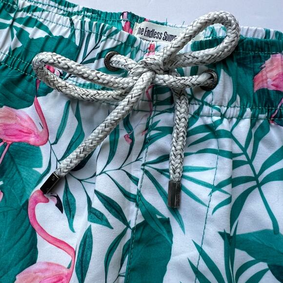 Endless Summer Ron Jon Flamingo Tropical Board Shorts Swim Suit Trunks Surf M - Picture 4 of 15